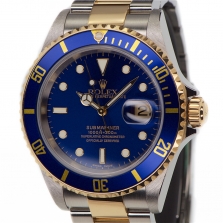 Rolex Submariner Date "Bluesy" 18K Yellow Gold & Stainless Steel 40mm Ref 16613 Y Serial